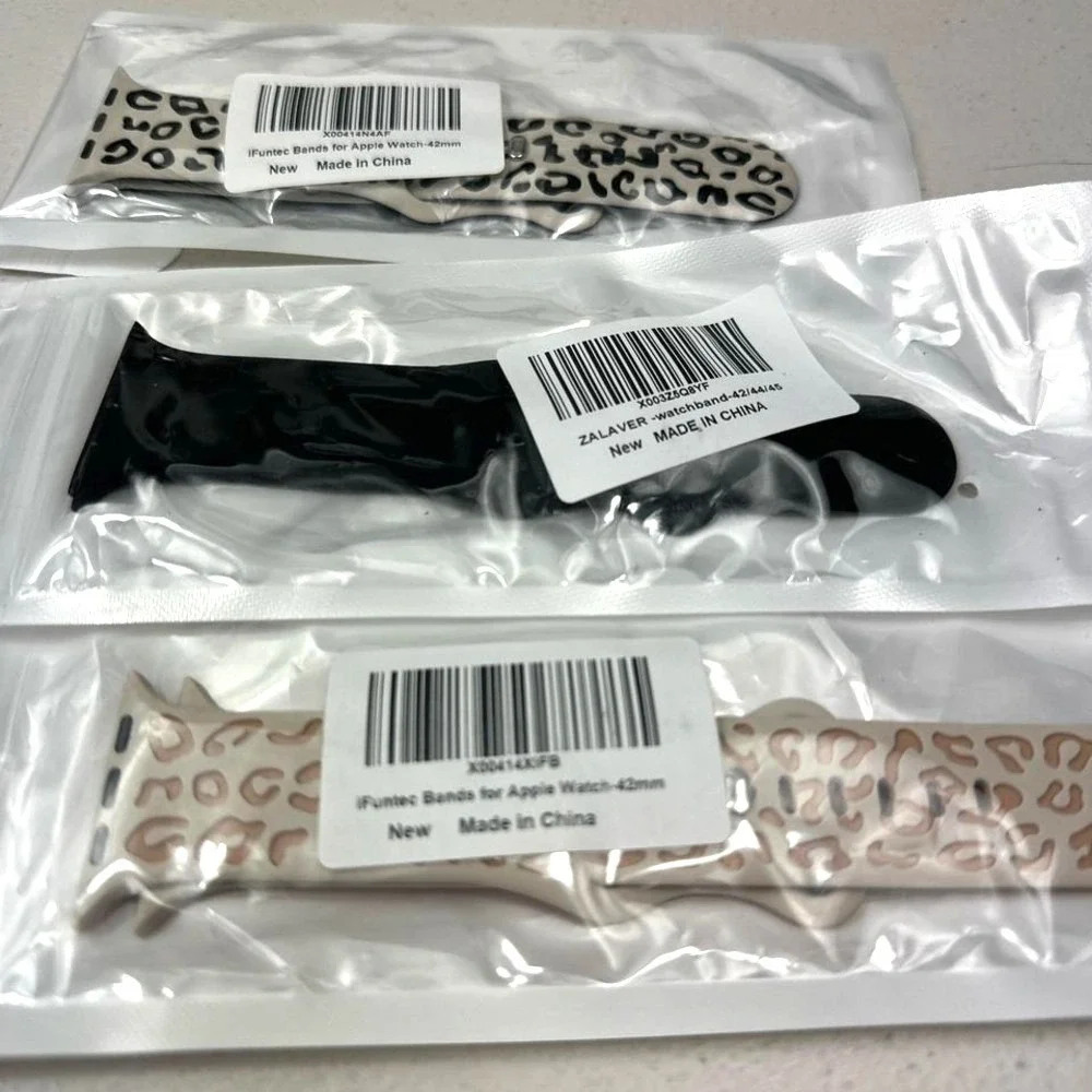 3 Multi-coloured animal print watch bands for Apple Watch‎ Size 42